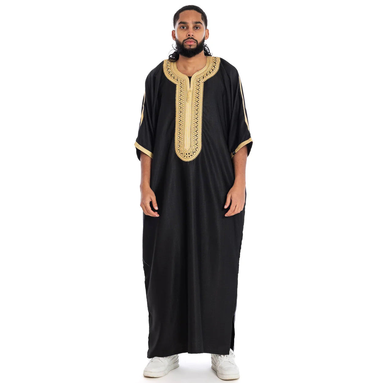 Essential Thobe Jubbah - Black & Gold