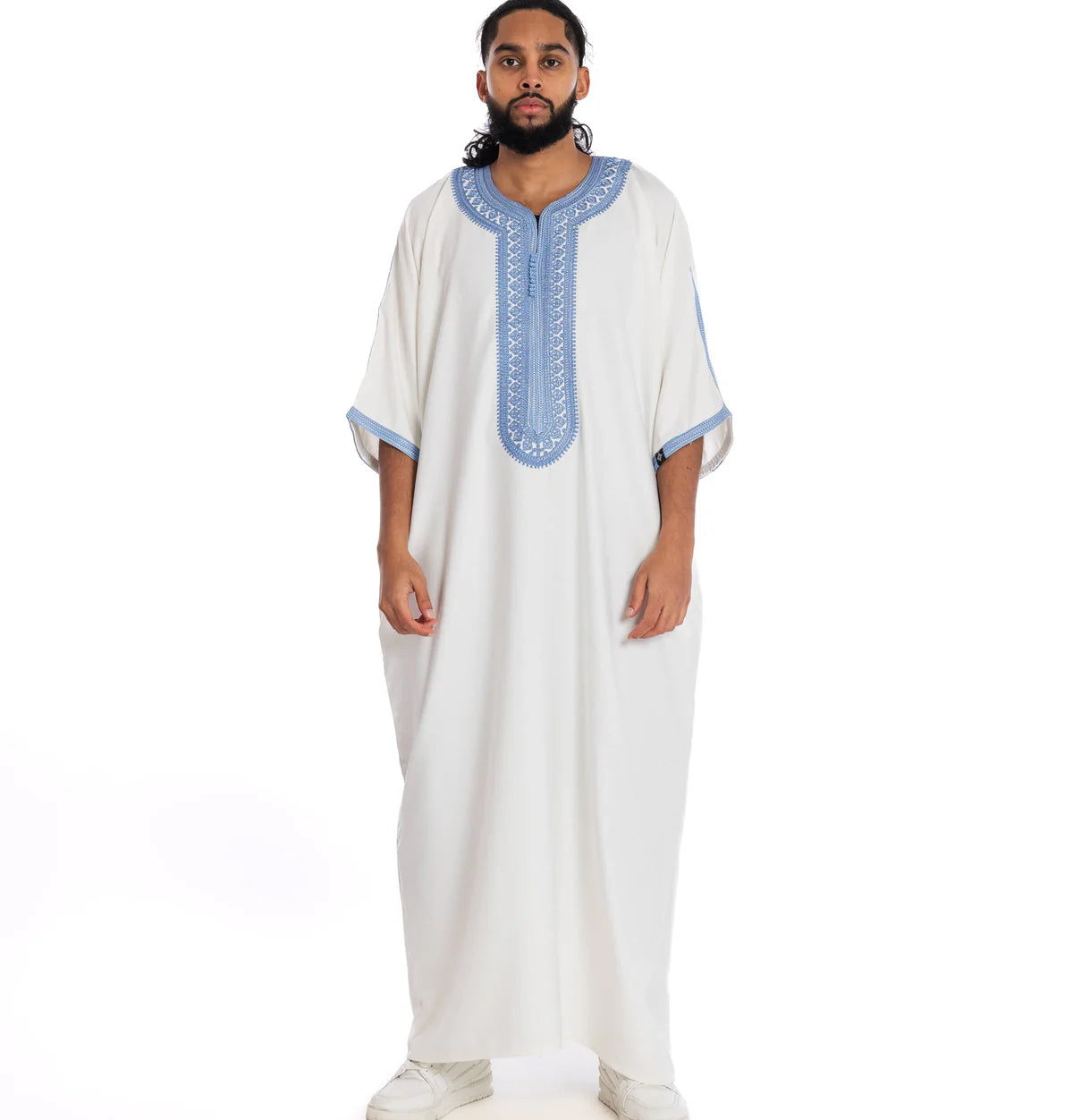 Essential Thobe Jubbah - White & Blue