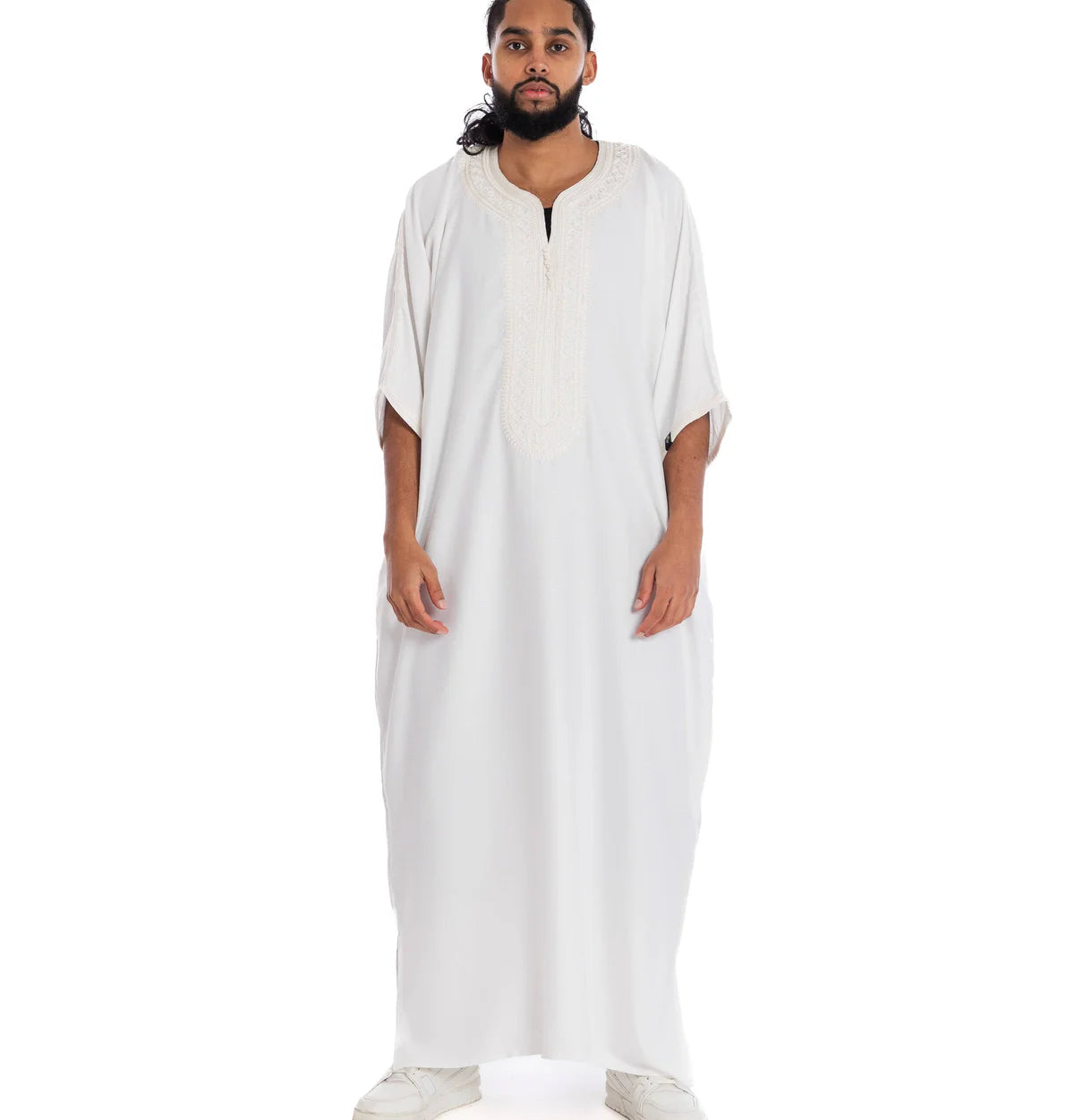 Essential Thobe Jubbah - White & Gold